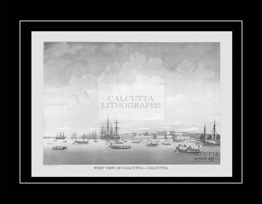 West View of Calcutta (Code: 059) – Black & White Lithograph